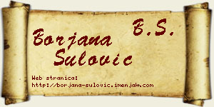 Borjana Šulović vizit kartica